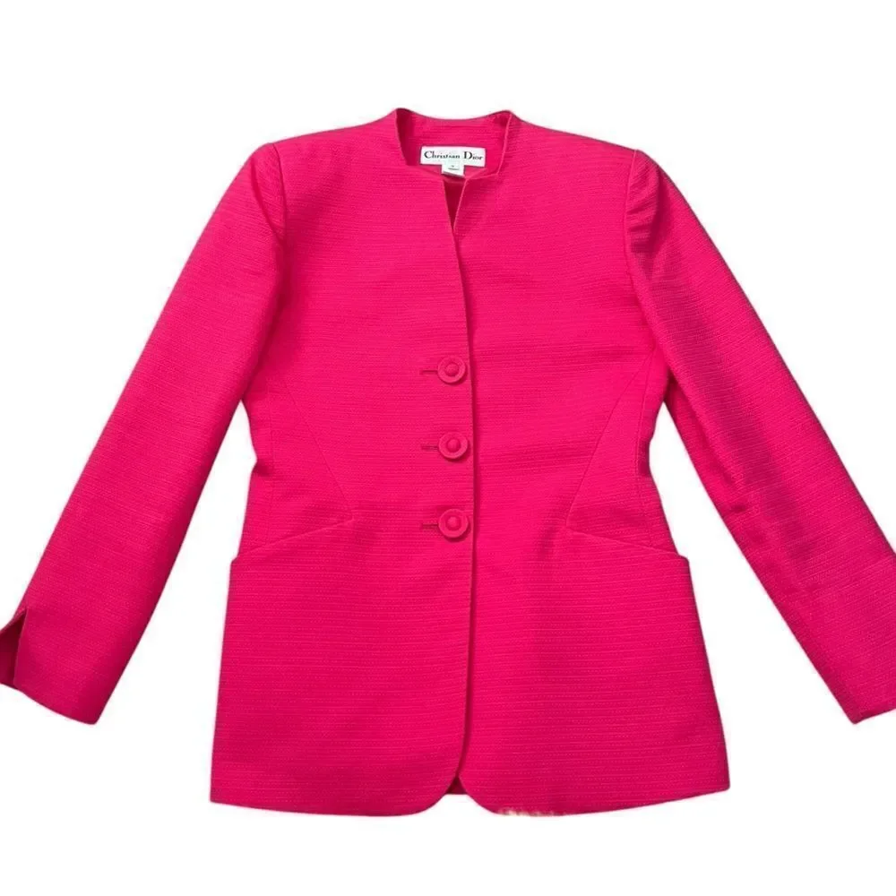 Christian Dior Vintage Pink Skirt Suit Set